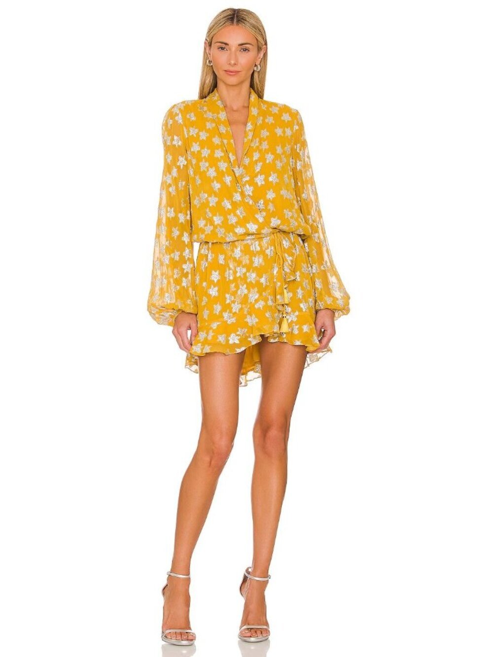 Rococo Sand Vega Mini Dress Yellow Womens Size Large